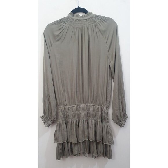 TaROO Aurelie Pleated Soft Mini Dress Olive Size S - Picture 7 of 14
